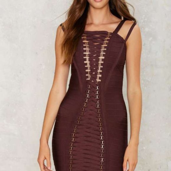 Nasty Gal Lace-up Bandage Dress - Picture 2 of 2